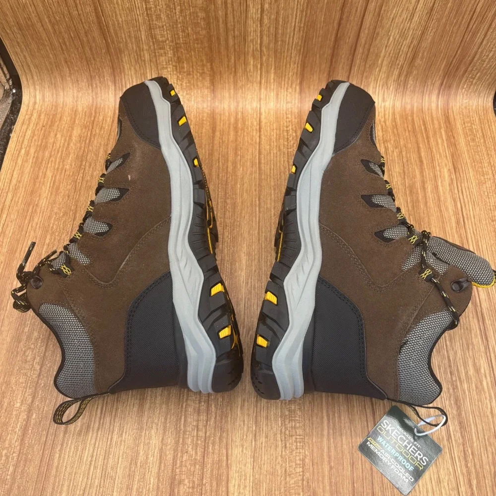 Skechers‎ Rickter-Branson Hiking Boots Mens 9 Khaki Waterproof Relaxed Fit NEW